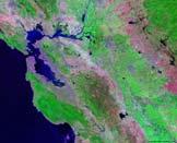 13 14 San Francisco Bay Area B A C B D Color infrared satellite image of