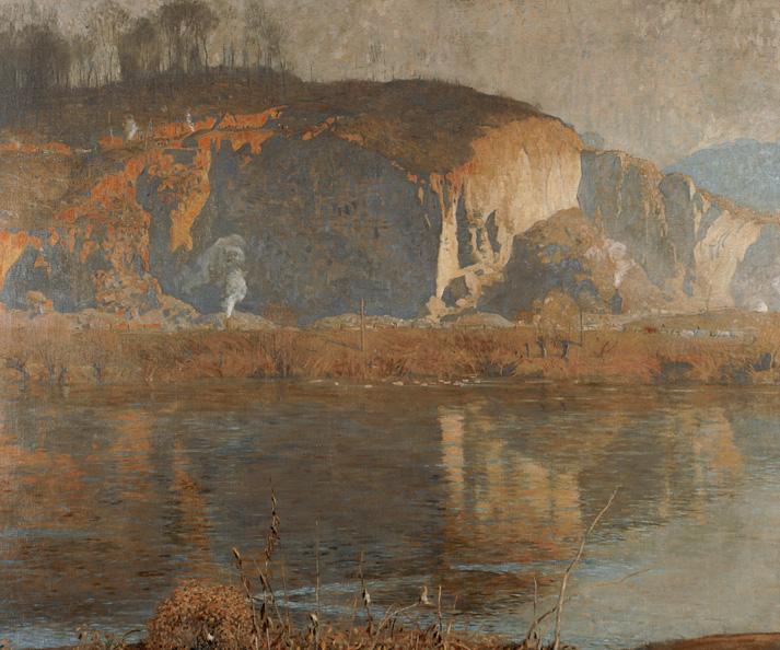 Daniel Garber, The Quarry, (ca. winter) 1917. Oil on canvas, 50 x 60 inches. Courtesy of the Pennsylvania Academy of the Fine Arts, Philadelphia. Joseph E. Temple Fund, 1918.