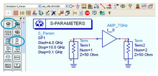 Set the simulation frequency directly onscreen: Start = 4 GHz, Stop=10 GHz, Step=0.1 GHz. d. Save the design and run the simulation.