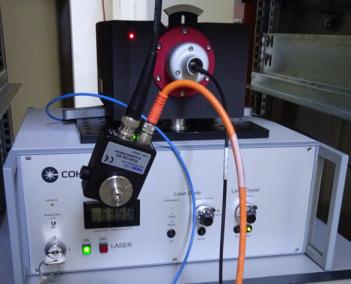 The Optical Power Amplifier from Nufern, fiber coupled to the Transmitter Optics.