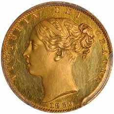 38 Victoria, proof sovereign, 1839, plain edge, struck en médaille, young head l., rev. crowned shield of arms within wreath (S.3852; W&R.302 [R4, 11-20 known]; DM.