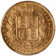 44 45 46 44 Victoria, sovereign, 1844, small 44, young head l., rev. crowned shield of arms within wreath (S.