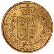 69 Victoria, sovereign, 1860, inverted A for V in VICTORIA, young head l., rev. crowned shield of arms within wreath (S.