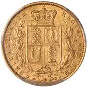 77 Victoria, sovereign, 1863, die no. 13, young head l., rev. crowned shield of arms within wreath (S.