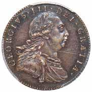 Catalogue. Bull states only 168 pieces struck. 206 207 206 George III, pattern sixpence, 1788, by Droz, GR crowned, within laurel branches, rev.