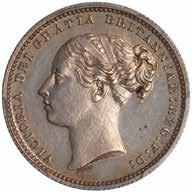 232 Victoria, shilling, 1867-1878, brockage, young head l. (cf. S.
