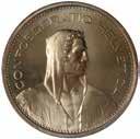 392 393 392 Switzerland, specimen 5 francs, 1966B, bust of