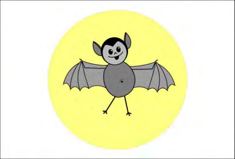 Bat Craft Project 1. If printed in black and white, color or paint and let dry. 2. Cut out all pieces including the moon. 3. Glue the wings to the back of the tummy. 4.