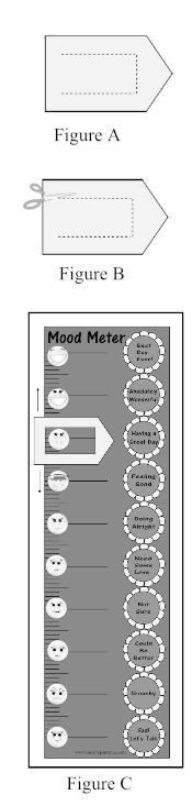 Mood Meter Best Day Ever! Pointer Mood Meter 1. Cut out pointer. Fold in half at the big dotted line, glue closed and let dry completely. (See Figure A) 2. Cut out the meter (the entire green piece).
