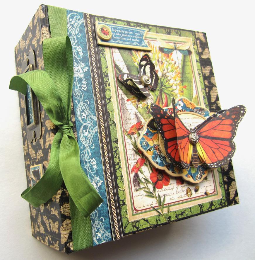 Nature Sketchbook Decorative Chipboard (4501489) 1 Square Tag & Pocket Album - Black Butterfly (4501285) Additional Supplies: 2 ½ feet green