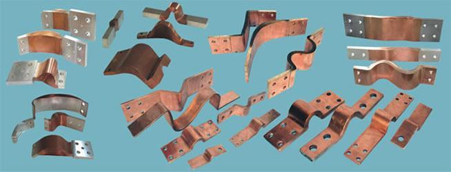 2) COPPER LAMINATED FLEXIBLE JUMPERS Copper laminated flexible jumpers are manufactured by stacking several foils of electrolytic copper and then applying high current under high pressure.