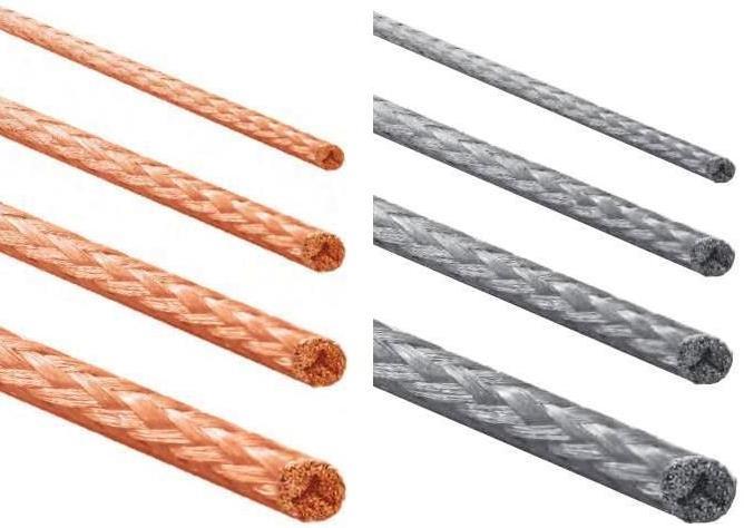 2) Copper Braided Wire Rope / Copper Braid Rope We manufacture Copper Braided Ropes in high grade Copper Quality.