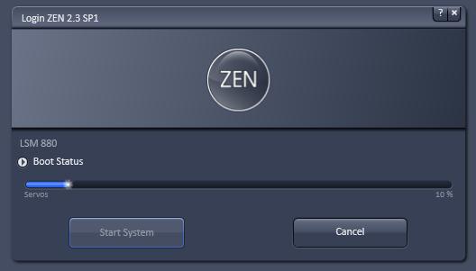 3. Start ZEN software After the windows has been