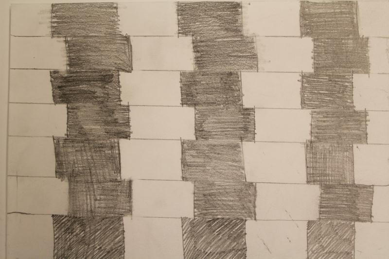 Optical Illusion Practice Sketch #2 Sliding Bricks Using a ruler, draw 5 or 6 horizontal lines across your page.