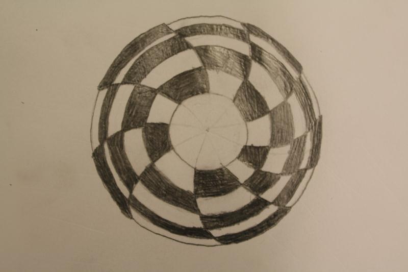 Optical Illusion Practice Sketch #4 Donut Using a compass, draw a small circle in the center of your page. Using the same center point, draw a circle that is only slightly larger than the first.