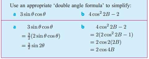 the double angle formula for cosine.