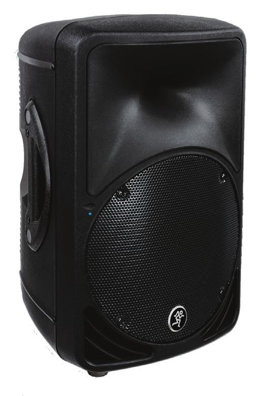 SRM350v2 The Mackie SRM350v2 is a full-range, portable, powered loudspeaker system providing high-output, ultra-wide dispersion and low-distortion performance in a compact, lightweight design.