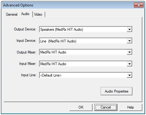 When the audio properties are configured properly, during driver installation, the Audio Tab will appear like the image on the left.