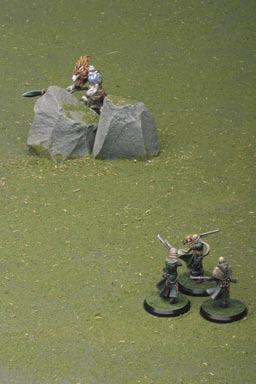 When 2D terrain is used (a gaming poster for instance), a fighter has a line of sight if