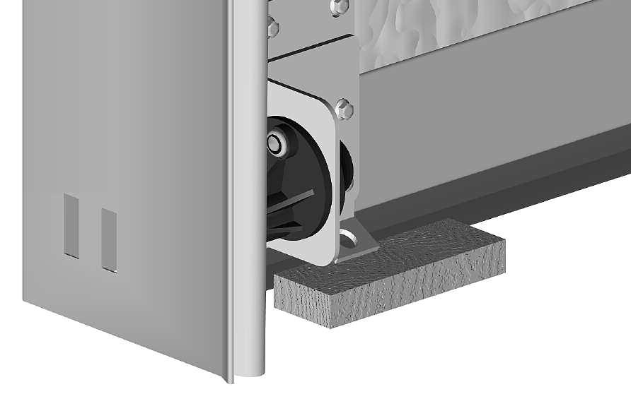 All spring systems To lighten the bottom door profile, use shims to support the bottom section. 7.