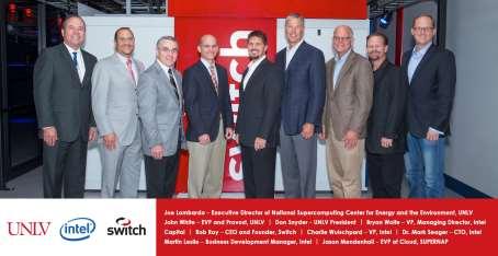 NSCEE @ Switch In Q4 2014, UNLV moved its NSCEE facilities to Switch facility in Las Vegas Hosted on Cherry Creek system large Intel system for scientific and economic R&D 26,000 compute cores Intel