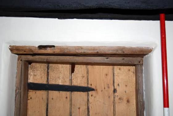 Mortice in the lintel above