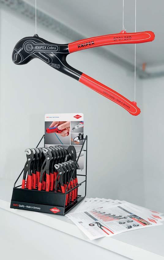 Sales display for wall or counter presentation > For 3 x 6 pliers > Filled as required > Suitable for attachment to tool bars or as counter display > Item is supplied without contents > Sheet
