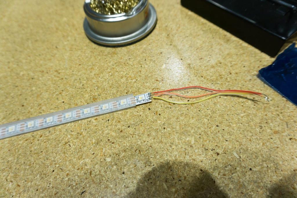 The Circuit To make the circuit, you will need a photoresistor, a neopixel LED strip, and an Arduino Solder wires on the neopixel LED strip Attach jumper wires onto the photoresistor To create the