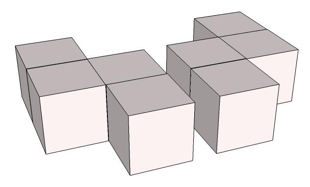 See if you can find all 12 different pentominoes. Keep a record of the different structures.