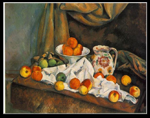 Cezanne Multiple viewpoints of objects inside the picture space.