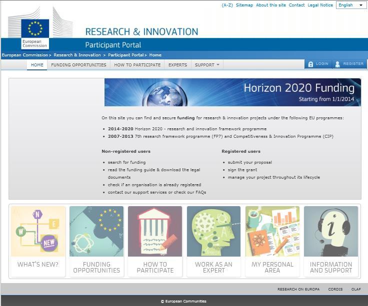 The Participant Portal http://ec.europa.