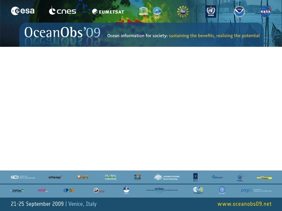 Future of Sustained Observations OceanObs 09 identified tremendous opportunities,