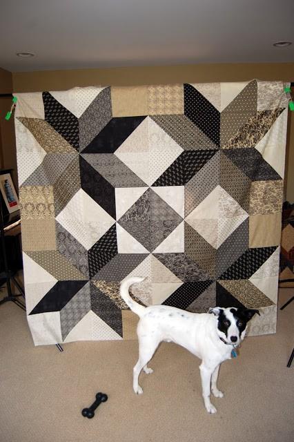 Want to make a fancy backing to go with? Take the remaining 10 squares leftover from the top.