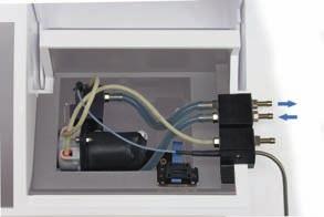 It comes with a peristaltic pump integrated in the cell holder which is water thermostated and allows: Programmable