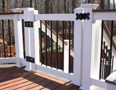 ** Railing topped with deck boards (sold separately)