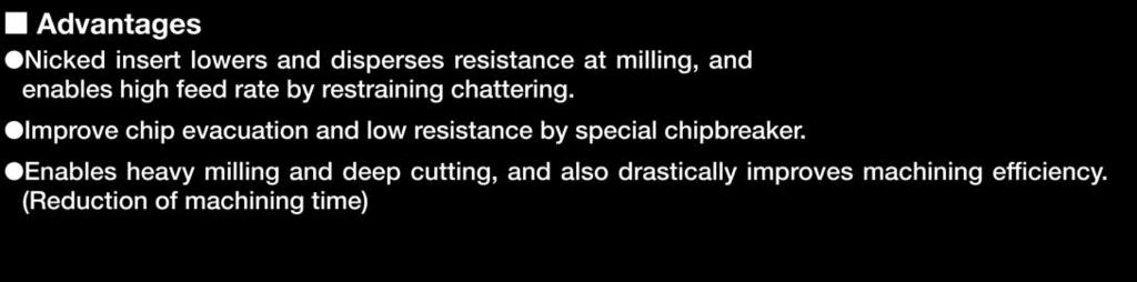 resistance by special chipbreaker.