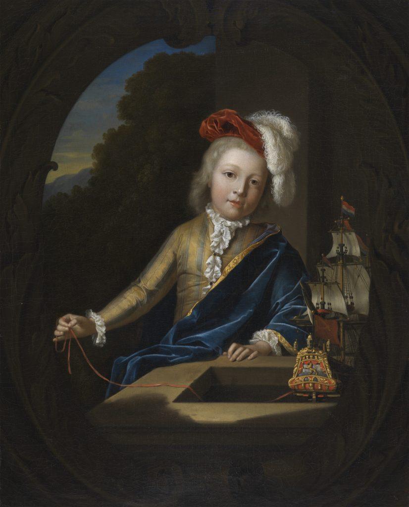 Portrait of a Boy with a Miniature Three-Master Pieter van der Werff (Kralingen 1665 1722 Rotterdam) 1696 oil