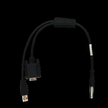 The COMM1-7pin to USB & DB9 male Cable has two functions: 1) Connect to DB9 female to USB Type A Male converter cable (refer to Figure 1.