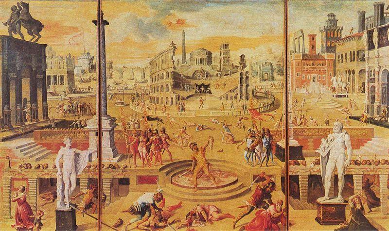 Figure 6: Antoine Caron s The Massacre of the Triumvirate (1566) depicts art
