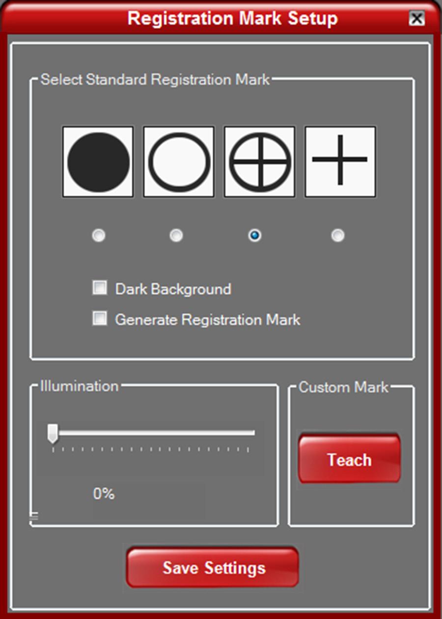 Functions of the Universal Camera Registration dialog: The registration dialog contains a camera view with crosshairs allowing the user to observe the seek process and a preview window showing the
