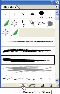 Page 11 of 15 Figure 4-12: Viewing the Brushes palette Scroll down the Brushes palette and click a symbol you wish to use as a brush shape.