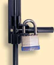 Lockable (padlock not included) Can be