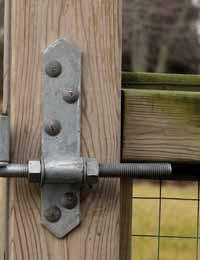 SEE PAGE 49 FOR FASTENERS (CARRIAGE BOLTS SHOULD BE 1 INCH LONGER THAN THICKNESS OF GATE).