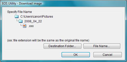dialog box The [Save File] dialog box appears and image