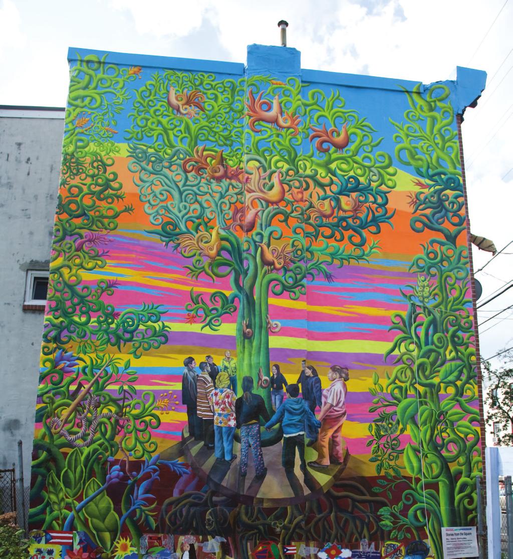 mural on the wall of a