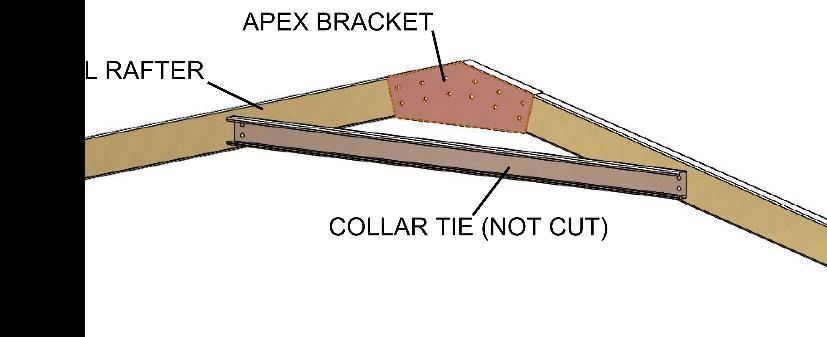 5m spans - SF2550 (Fig 10d) 9m spans - SF3050 (Fig 10e) c) Bolt Collar tie using M12x30 flanged purlin bolts.