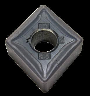 This insert is the best to for cutting steel. It has a chip breaker to break metal chips. A feed rate of.003 -.008 (.05 mm -.12 mm) per revolution should be used to obtain a typical surface finish.