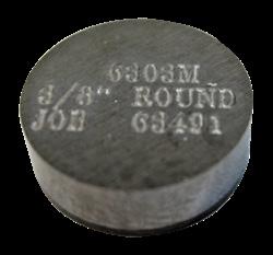 7 6303M 6303U A round 3/8 (9.52 mm) IC, single sided, PCD Insert. For use on aluminum only - heads and blocks without liners. This insert has a thin layer of PCD applied to a carbide disk.