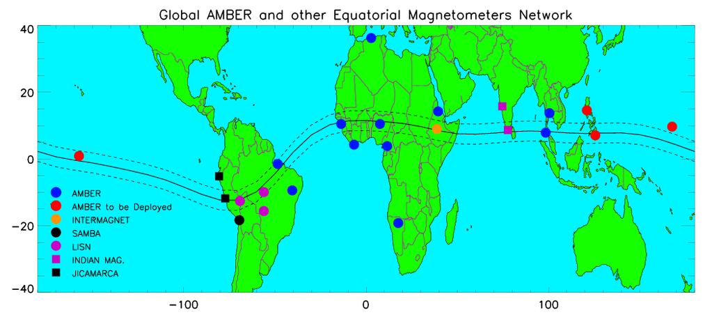Status of AMBER network expansions AMBER (African Meridian B-field Education and Research) Team members: E. Yizengaw (PI, BC), M.