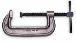 322 C-CLAMPS Deep-Throat Forged Steel Body Clamps Heavy-Service Forged C-Clamps NUMBER MAX. OPENING MIN. OPENING DEPTH SCREW DIAMETER TEST LOAD WEIGHT EACH 90402B 2" 0" 2" 1/2" 3,500 lbs. 1-1/2 lbs.